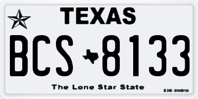 TX license plate BCS8133