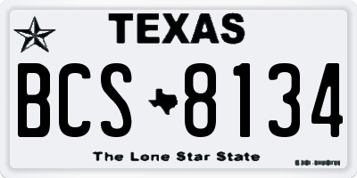 TX license plate BCS8134