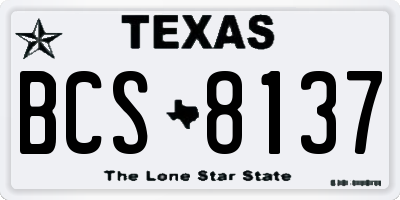 TX license plate BCS8137