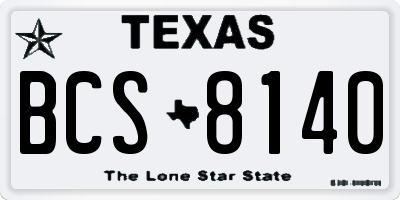 TX license plate BCS8140