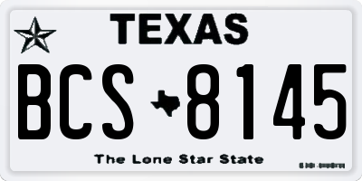 TX license plate BCS8145