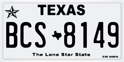 TX license plate BCS8149