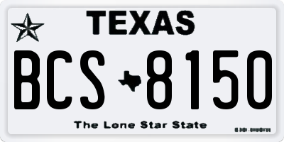 TX license plate BCS8150