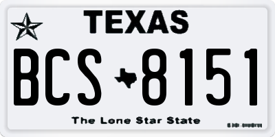 TX license plate BCS8151