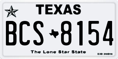 TX license plate BCS8154