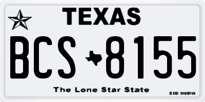 TX license plate BCS8155