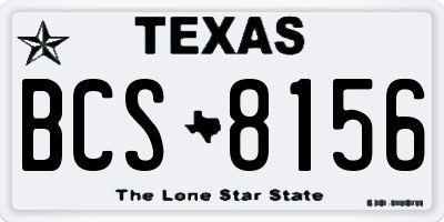 TX license plate BCS8156