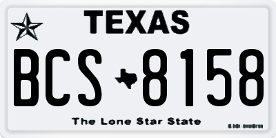 TX license plate BCS8158