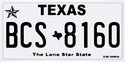 TX license plate BCS8160