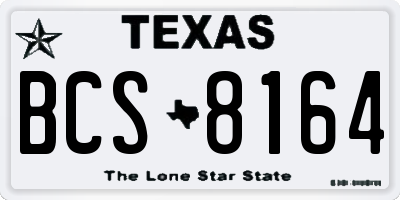 TX license plate BCS8164