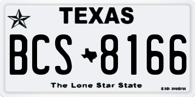 TX license plate BCS8166