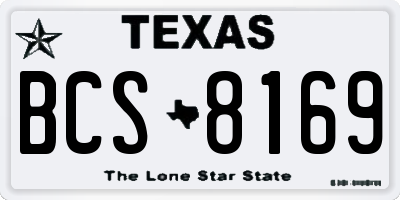 TX license plate BCS8169