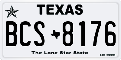 TX license plate BCS8176