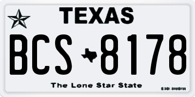 TX license plate BCS8178