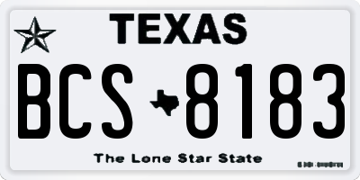 TX license plate BCS8183