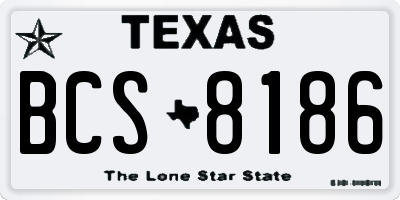 TX license plate BCS8186
