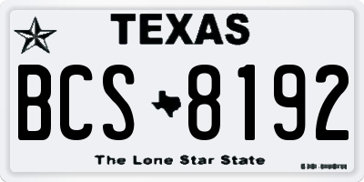 TX license plate BCS8192