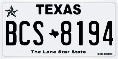 TX license plate BCS8194