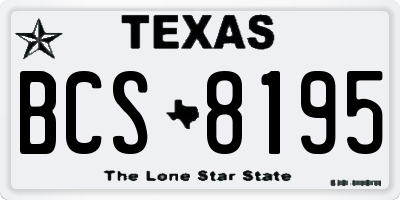 TX license plate BCS8195