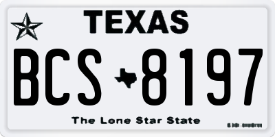TX license plate BCS8197