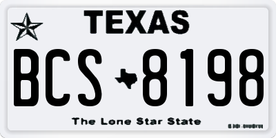 TX license plate BCS8198