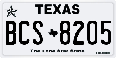 TX license plate BCS8205