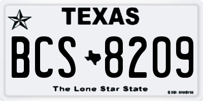 TX license plate BCS8209