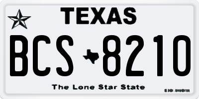 TX license plate BCS8210