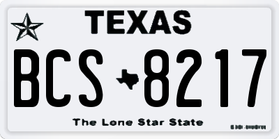 TX license plate BCS8217