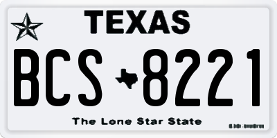TX license plate BCS8221