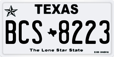 TX license plate BCS8223