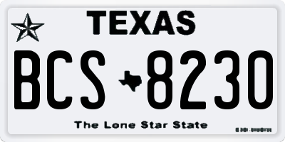 TX license plate BCS8230