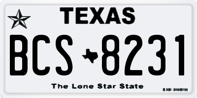 TX license plate BCS8231