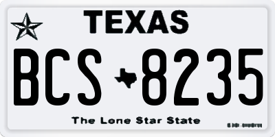 TX license plate BCS8235
