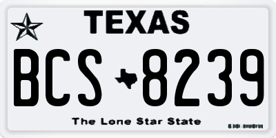 TX license plate BCS8239