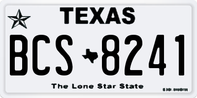 TX license plate BCS8241