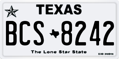 TX license plate BCS8242