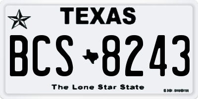 TX license plate BCS8243