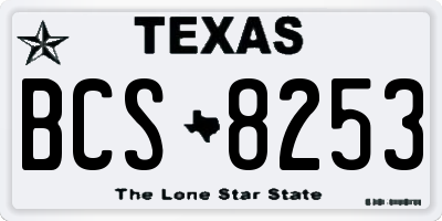 TX license plate BCS8253