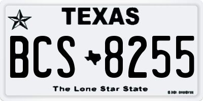 TX license plate BCS8255