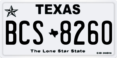 TX license plate BCS8260