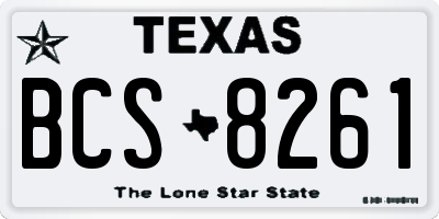 TX license plate BCS8261