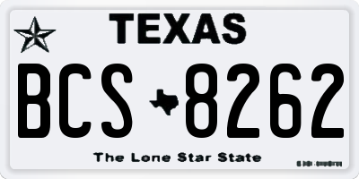 TX license plate BCS8262