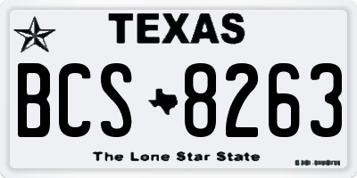 TX license plate BCS8263