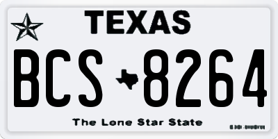 TX license plate BCS8264