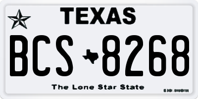 TX license plate BCS8268