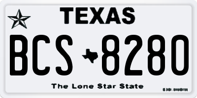TX license plate BCS8280