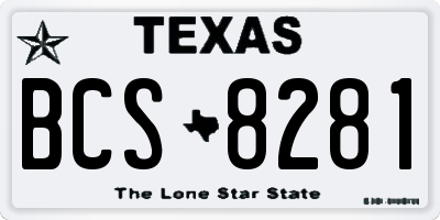 TX license plate BCS8281