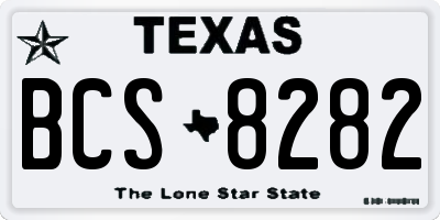 TX license plate BCS8282