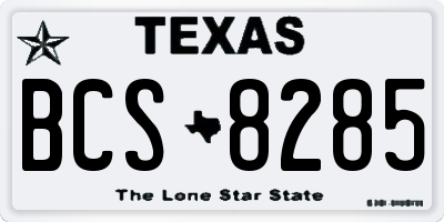TX license plate BCS8285